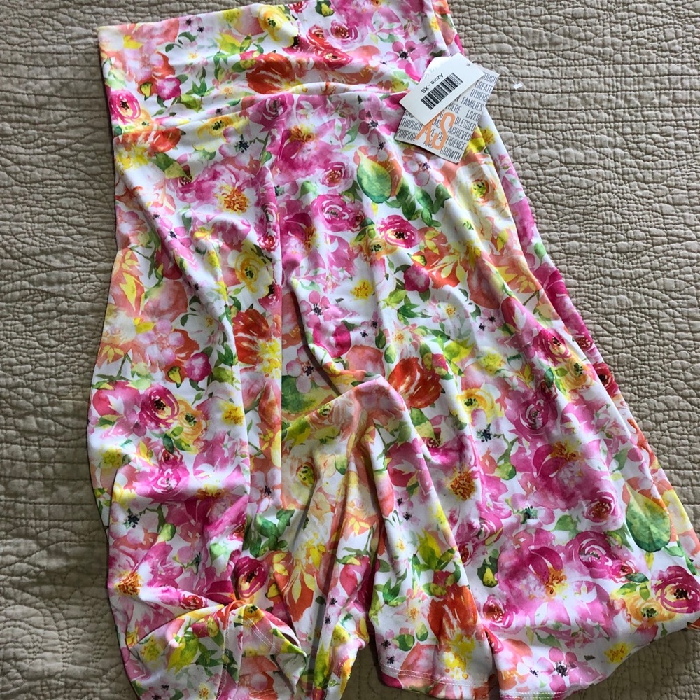 LuLaRoe XS floral Azure skirt NWT
